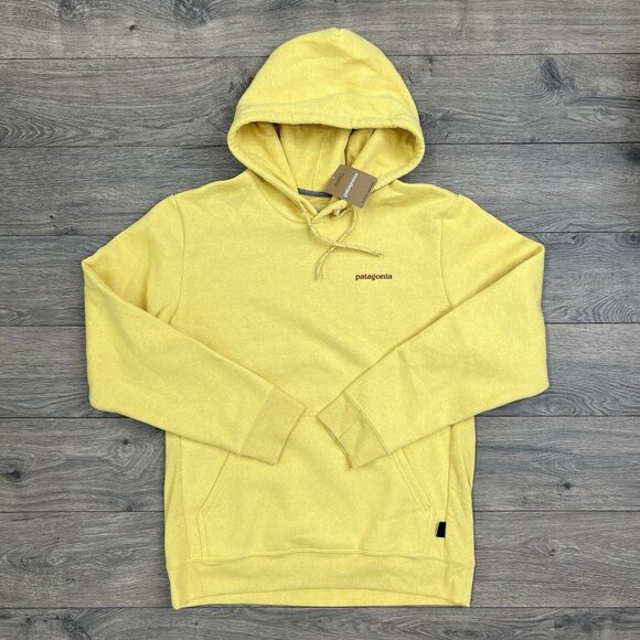 Patagonia Hoodie Size Small Mens Sz M Womens Fitz Roy Icon Uprisal Milled Yellow - Picture 1 of 13